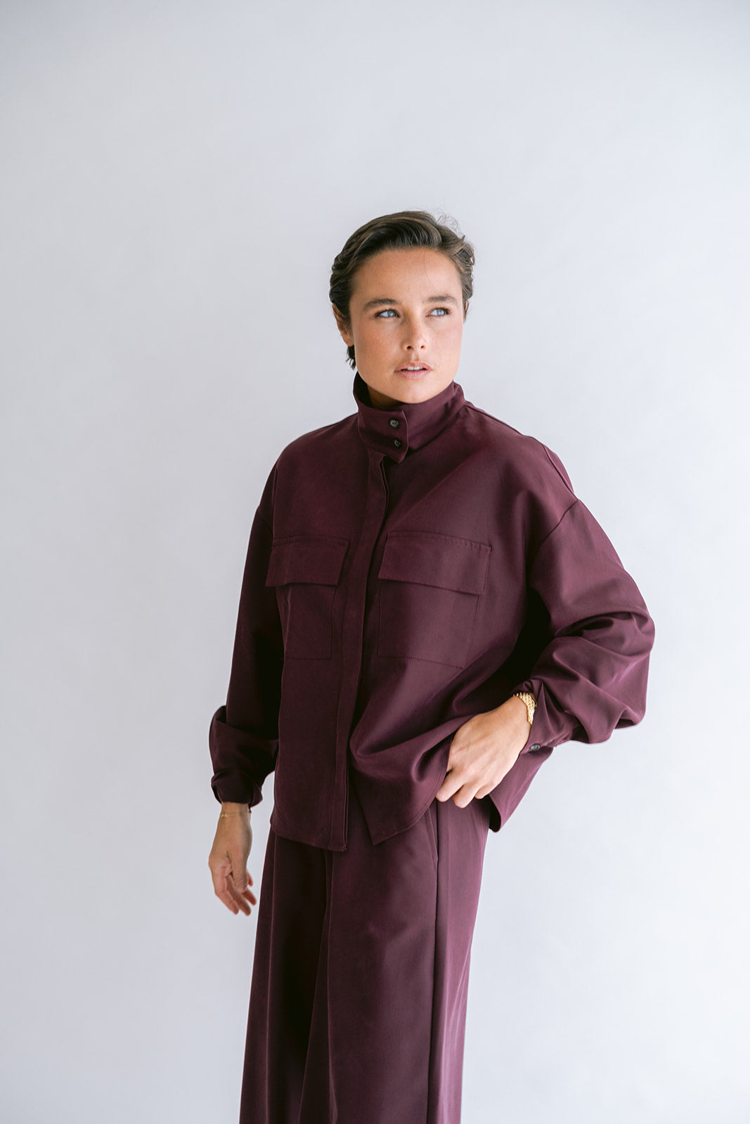 Miko Blouse Tencel Bordeaux