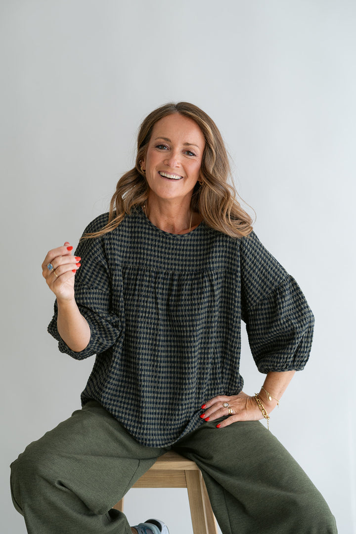 Milly Blouse Green Small Check