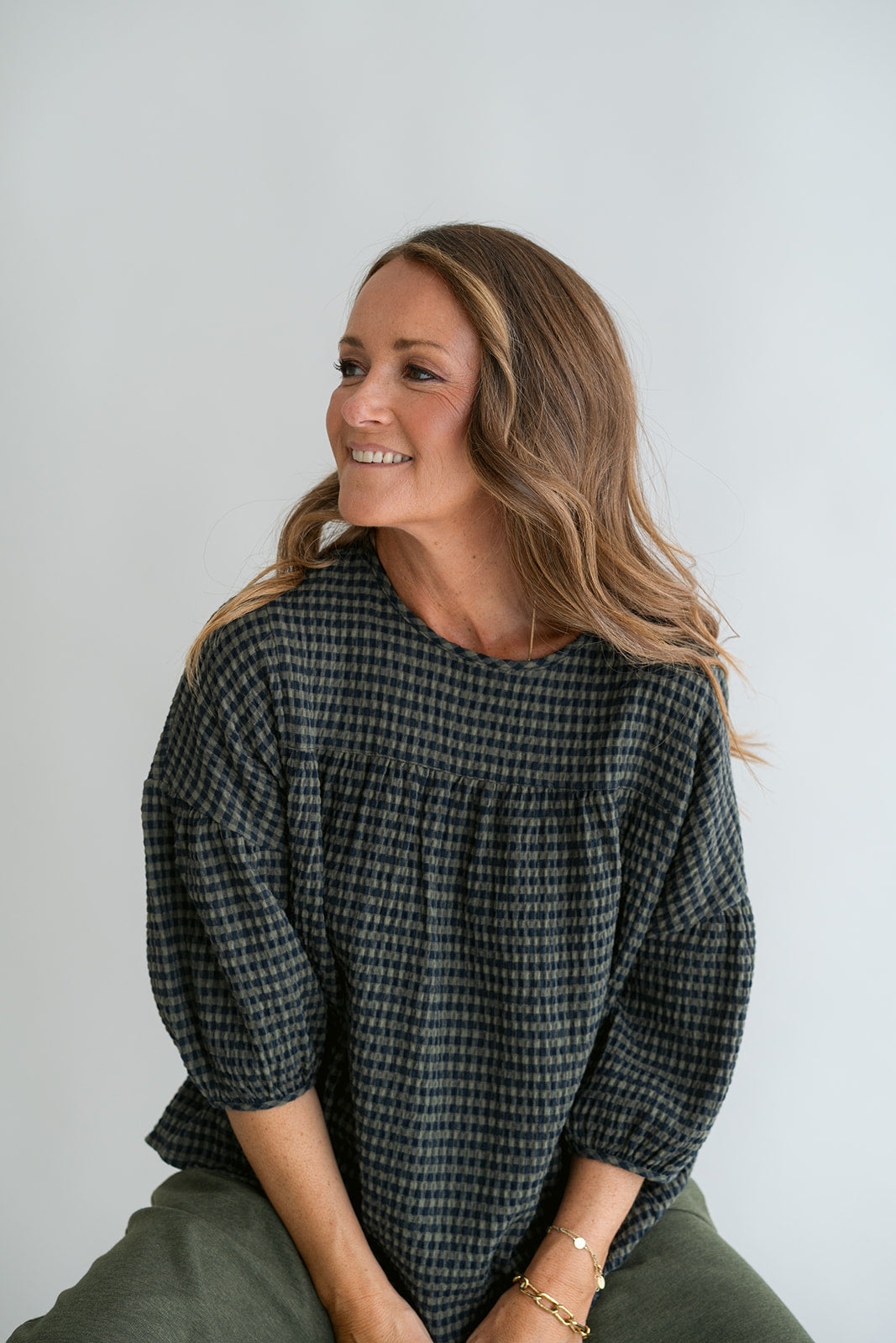 Milly Blouse Green Small Check