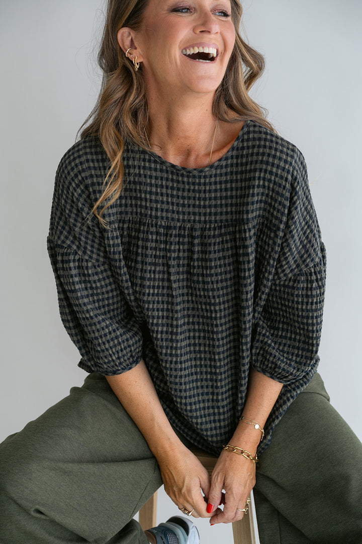 Milly Blouse Green Small Check