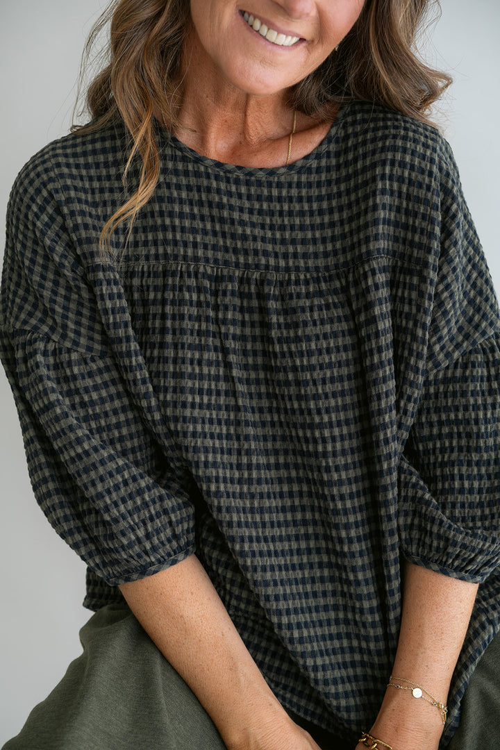 Milly Blouse Green Small Check