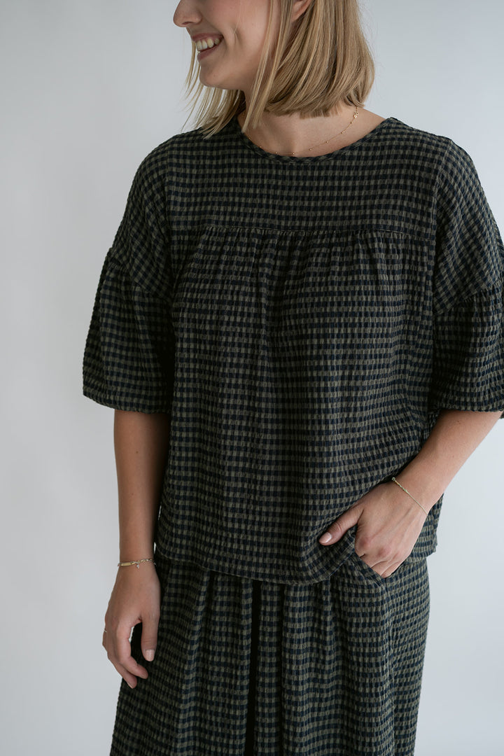 Milly Blouse Green Small Check