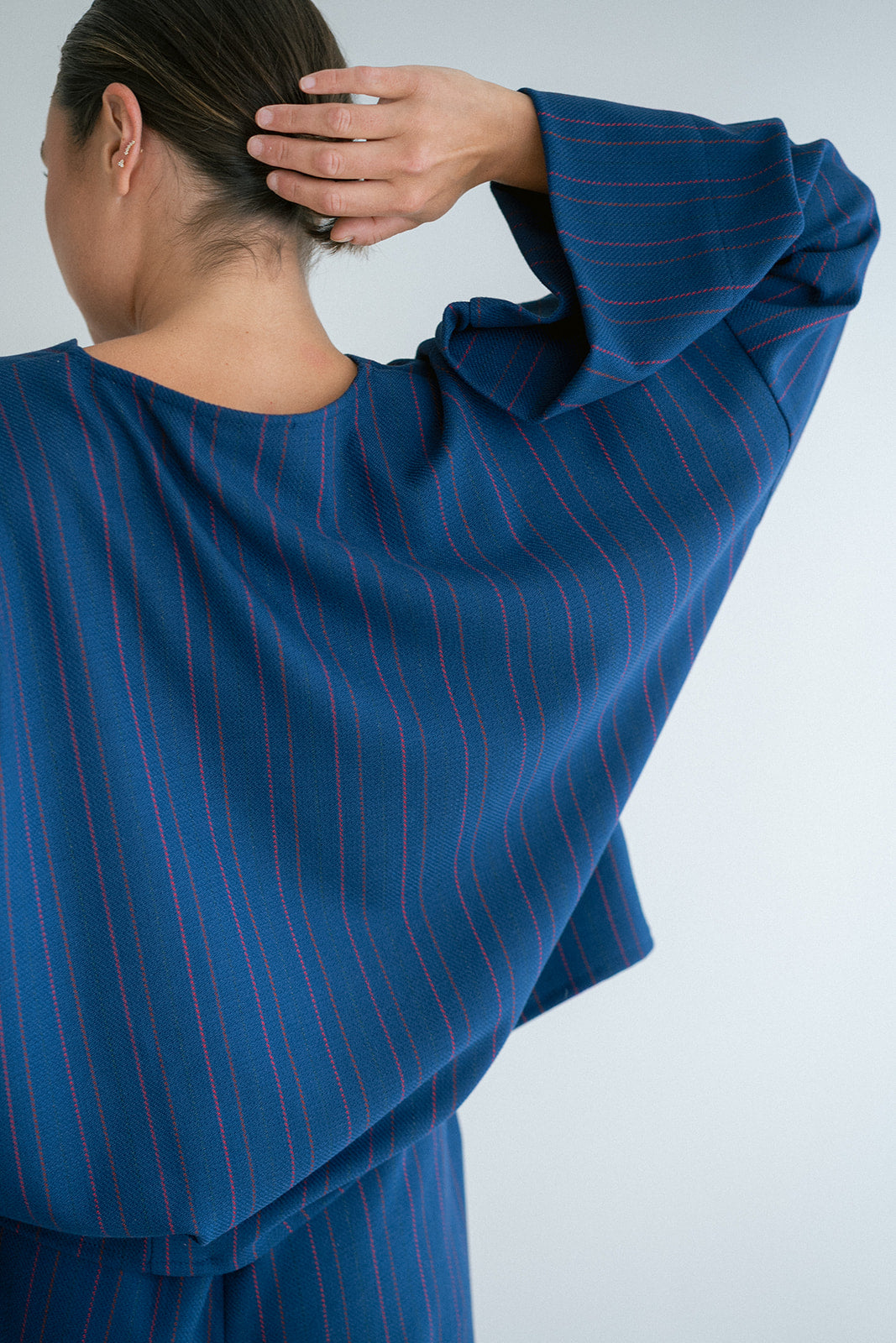 Mira Blouse Red Navy Stripe