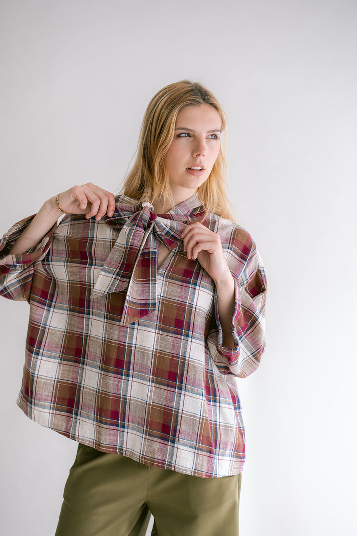 Mollie Blouse Square Bordeaux