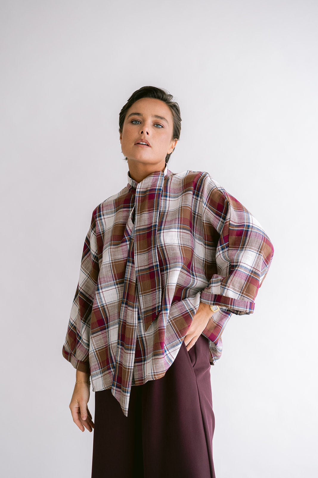 Mollie Blouse Square Bordeaux
