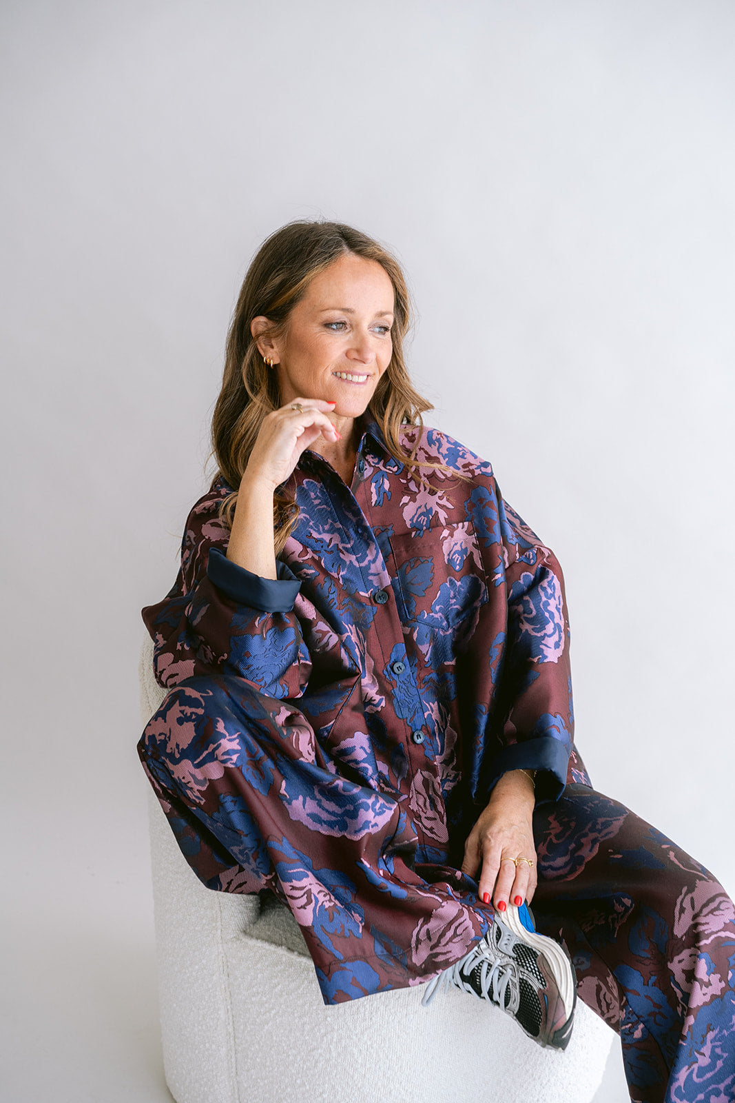 Mon Shacket Bordeaux Flower