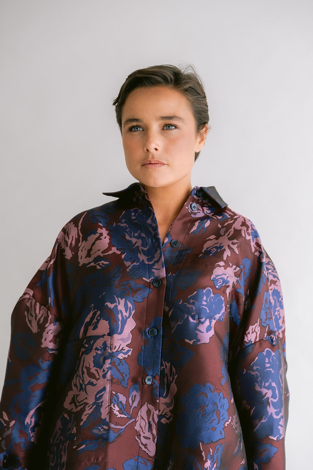 Mon Shacket Bordeaux Flower