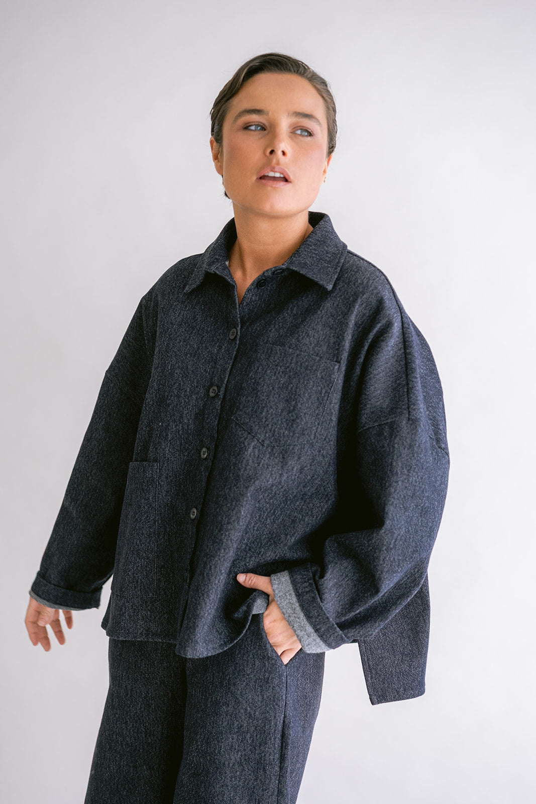 Mon Shacket Dark Navy Jeans