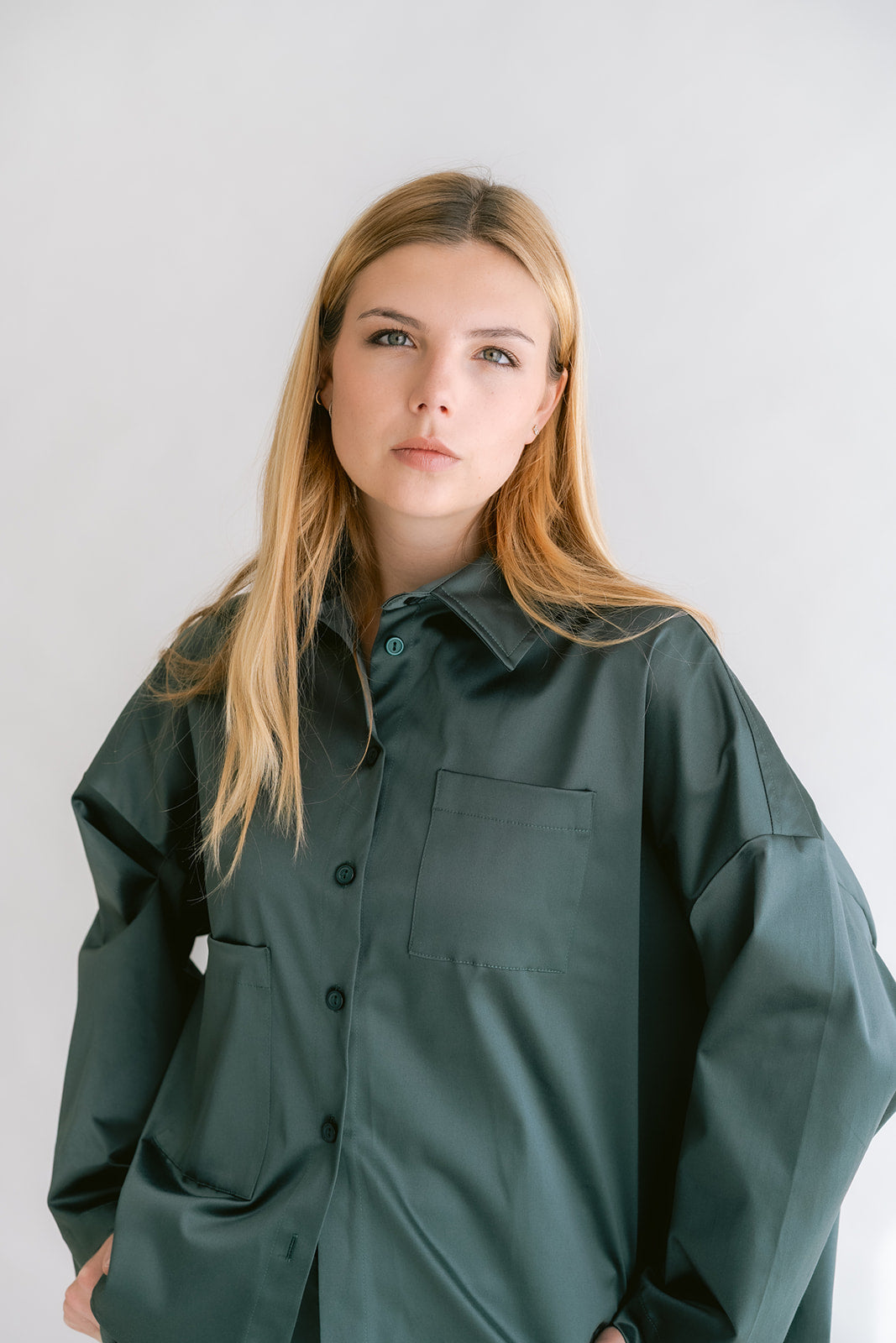 Mon Shacket Satin Sage Green
