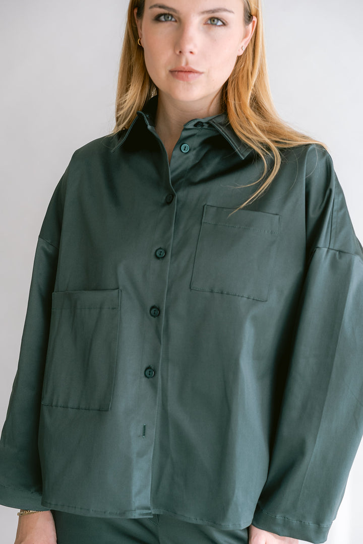 Mon Shacket Satin Sage Green