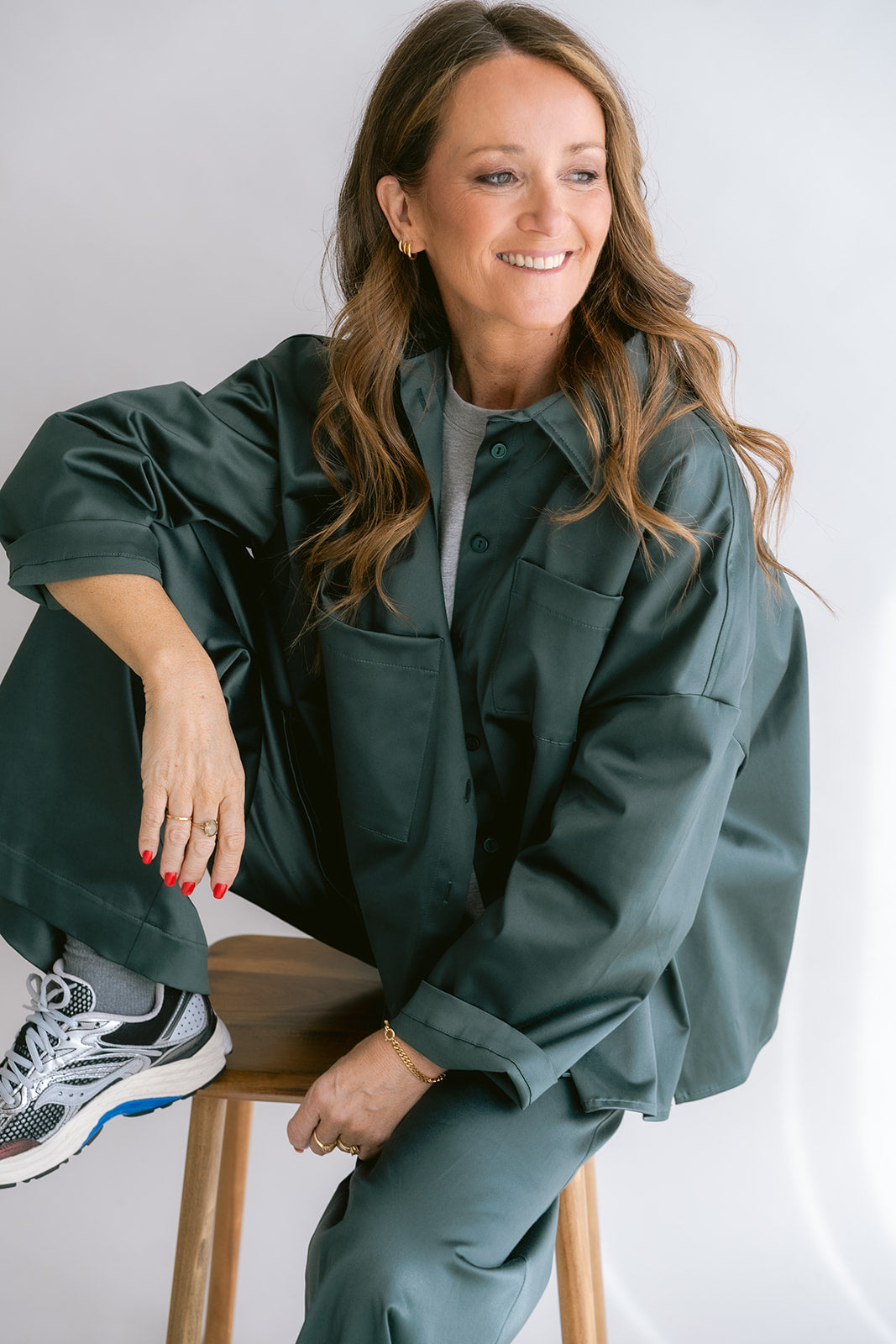 Mon Shacket Satin Sage Green