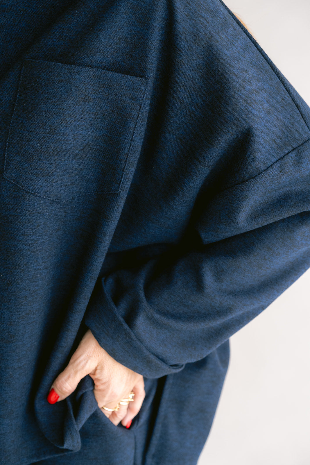 Mon Shacket Solid Navy