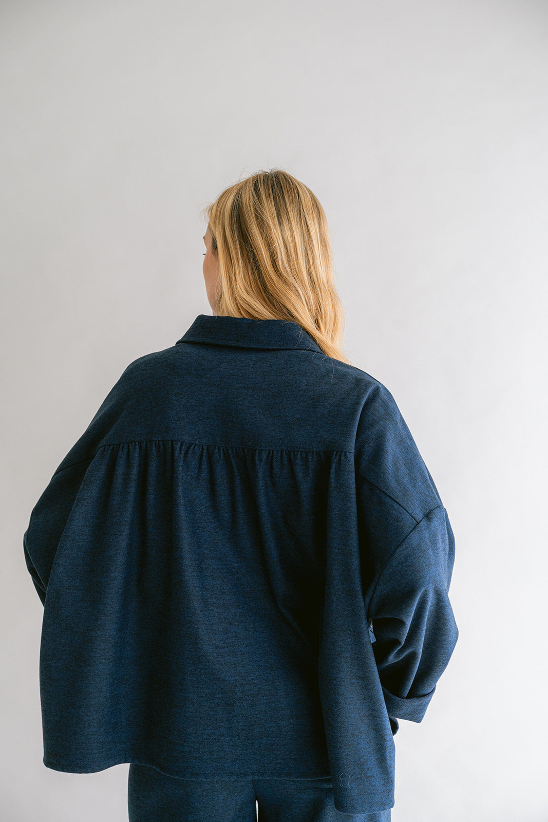 Mon Shacket Solid Navy