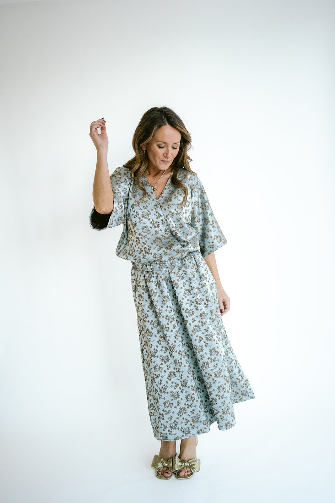 Mona Blouse Ice Blue Flower