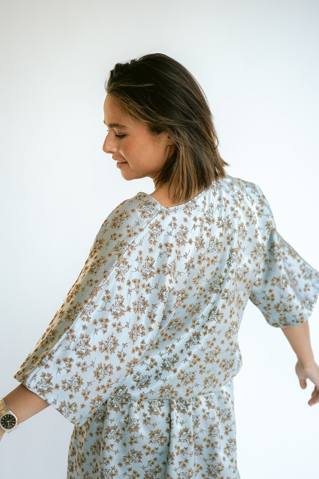 Mona Blouse Ice Blue Flower