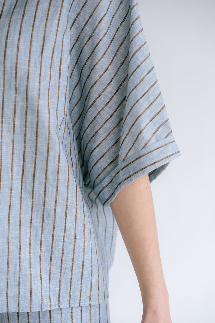 Morris Blouse Blue Linen