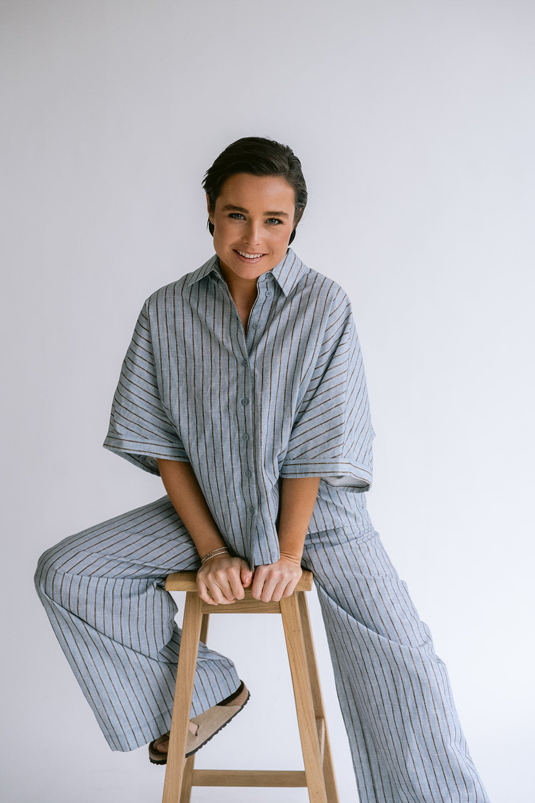 Morris Blouse Blue Linen