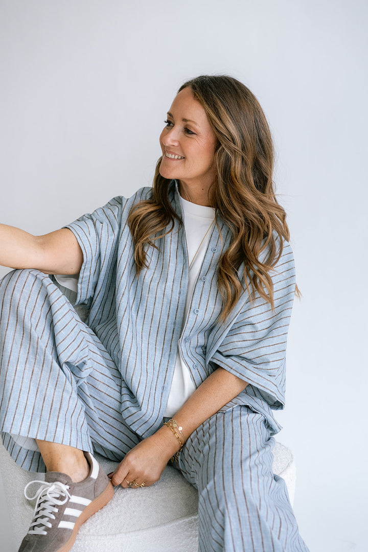 Morris Blouse Blue Linen