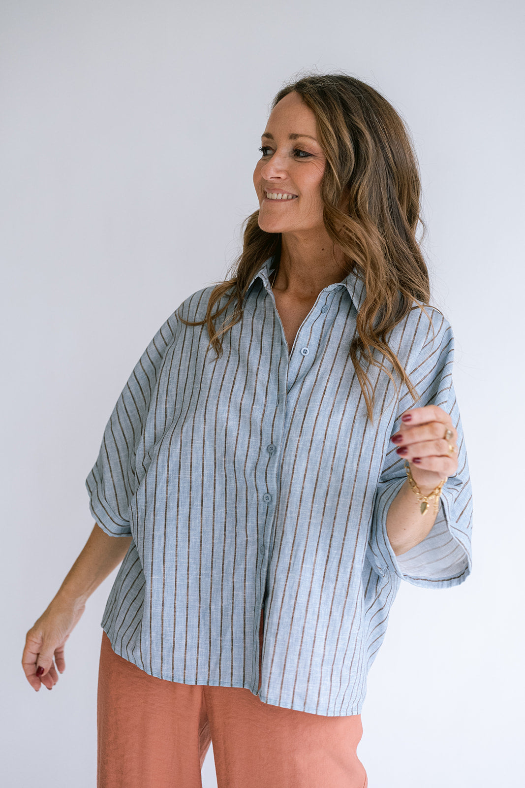 Morris Blouse Blue Linen