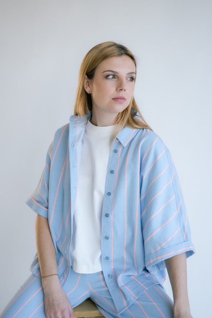 Morris Blouse Blue Orange