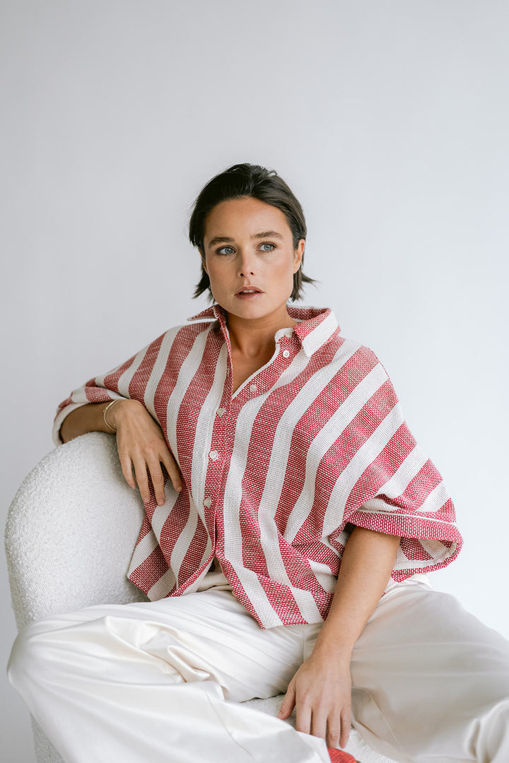 Morris Blouse Bold Red Stripe