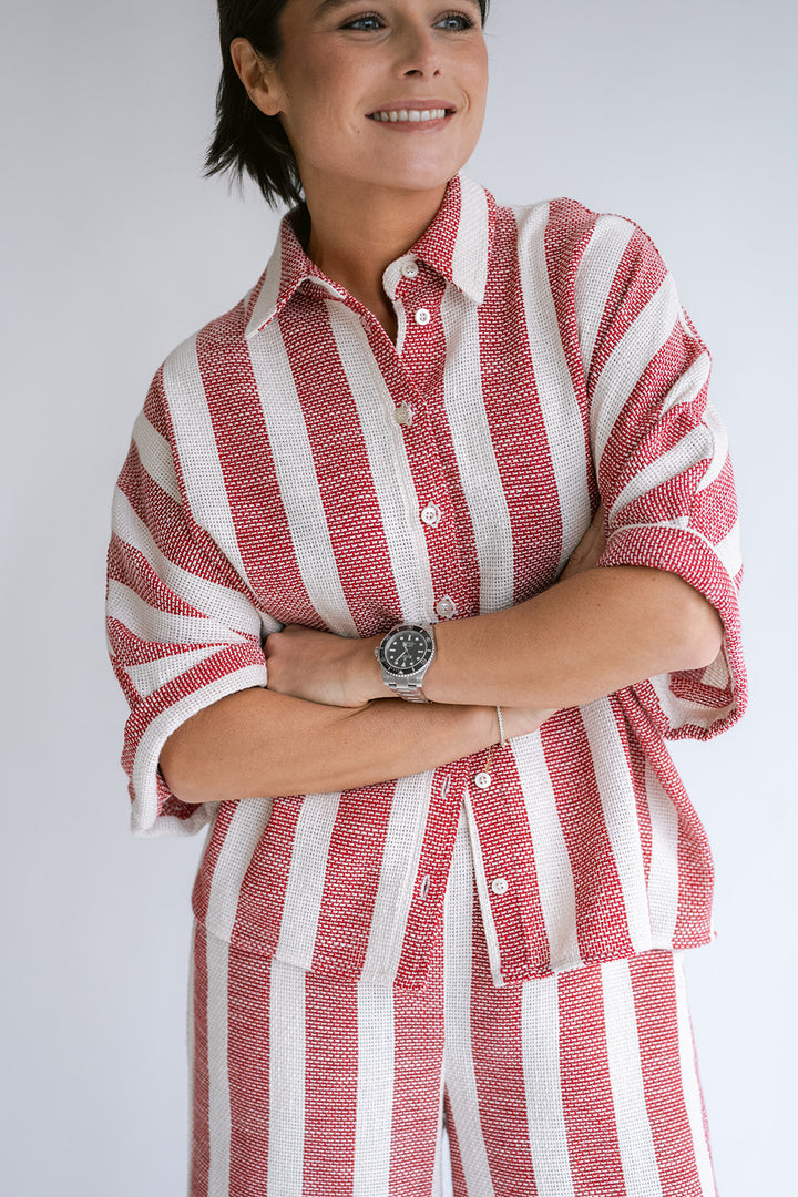 Morris Blouse Bold Red Stripe