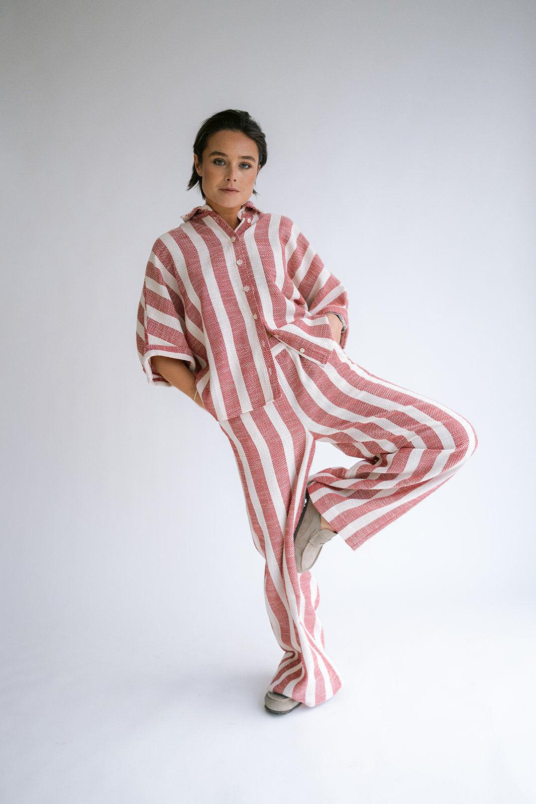 Morris Blouse Bold Red Stripe