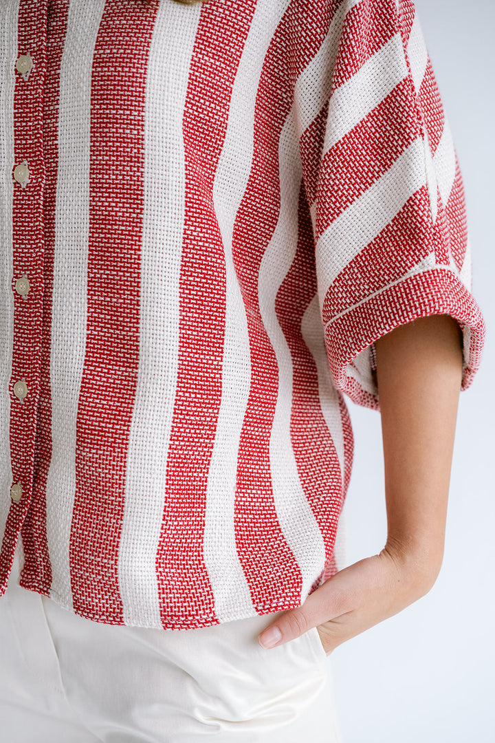 Morris Blouse Bold Red Stripe