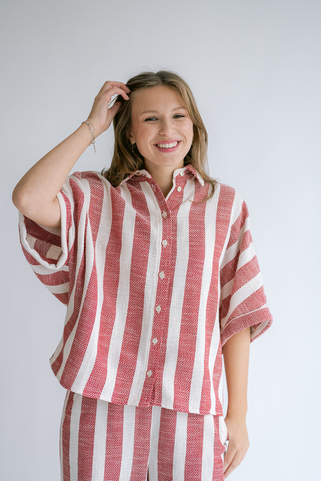 Morris Blouse Bold Red Stripe