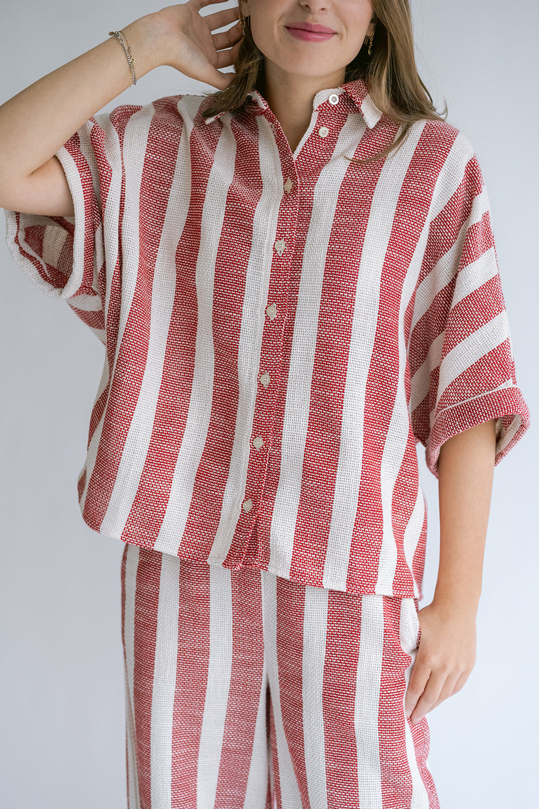 Morris Blouse Bold Red Stripe