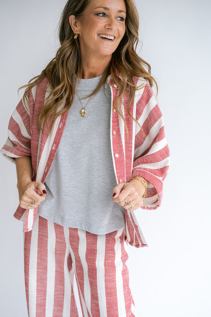 Morris Blouse Bold Red Stripe