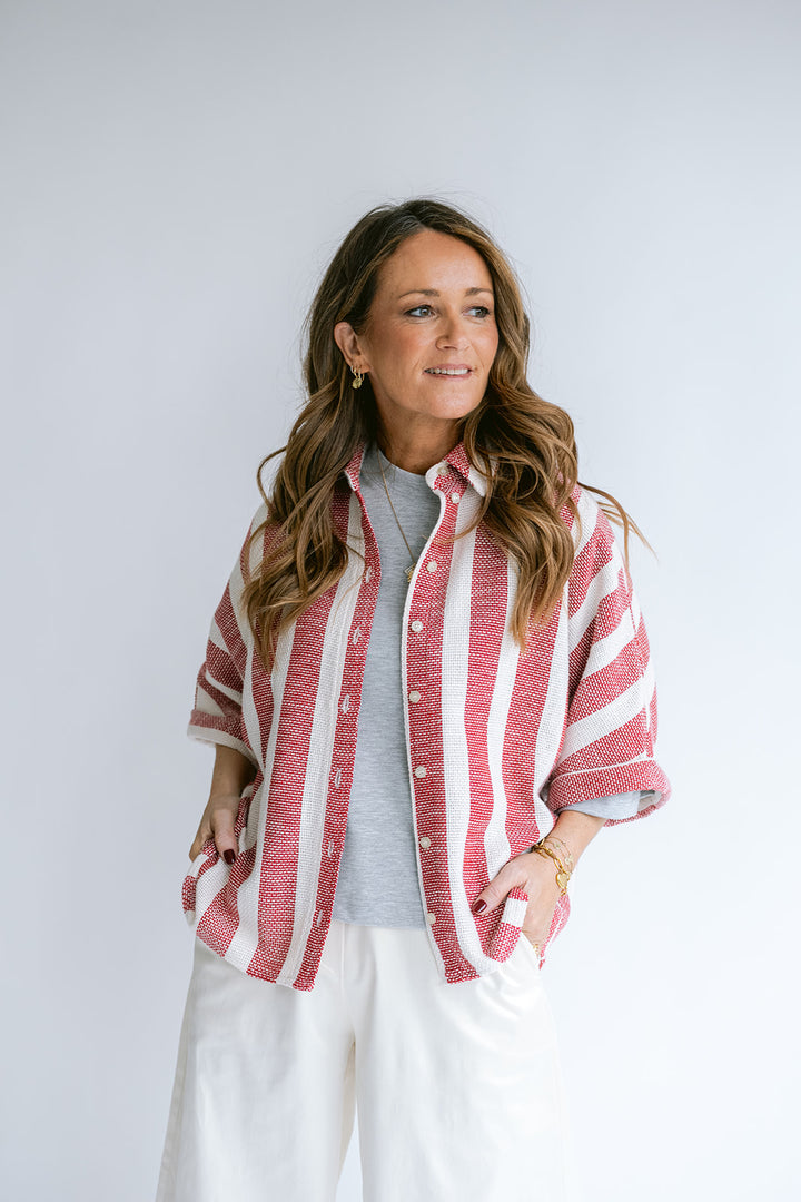 Morris Blouse Bold Red Stripe