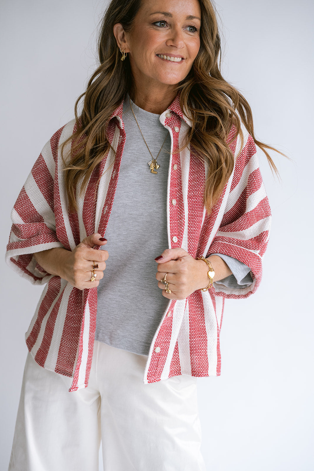Morris Blouse Bold Red Stripe