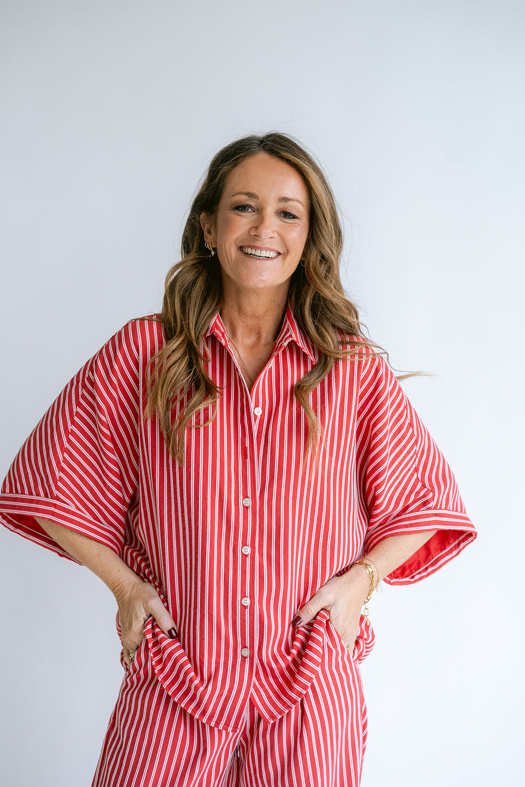 Morris Blouse Red Stripe
