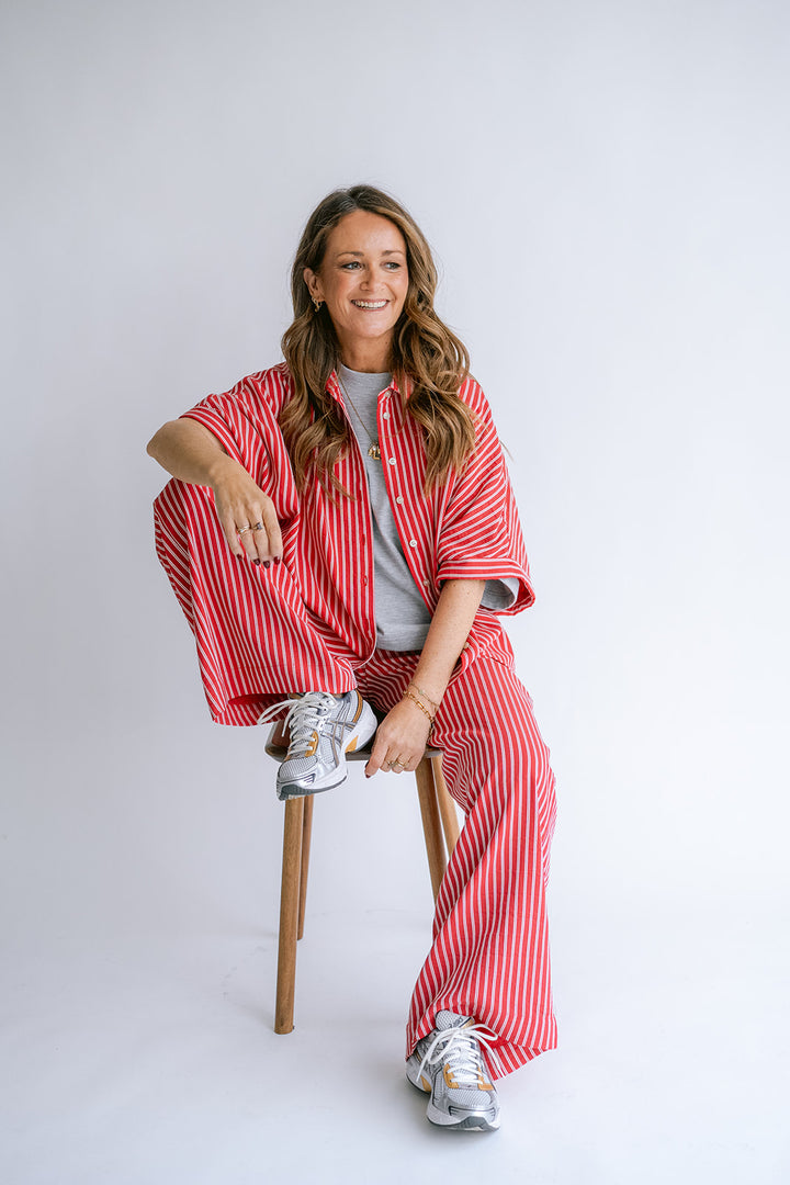 Morris Blouse Red Stripe