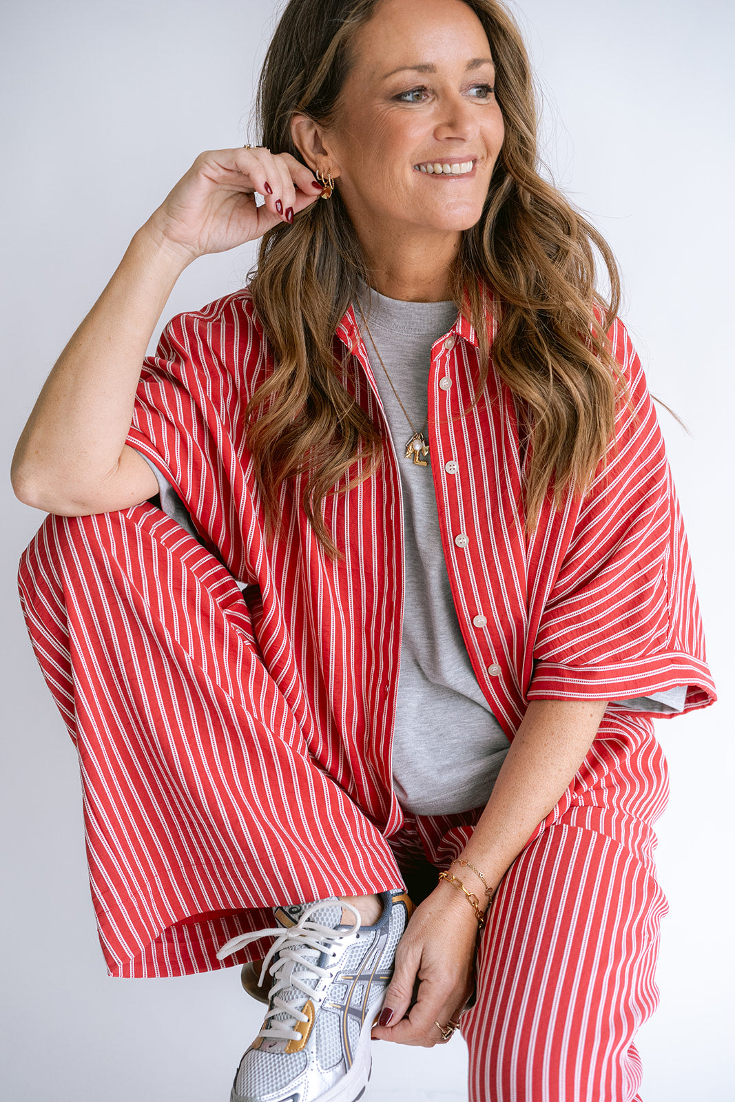 Morris Blouse Red Stripe