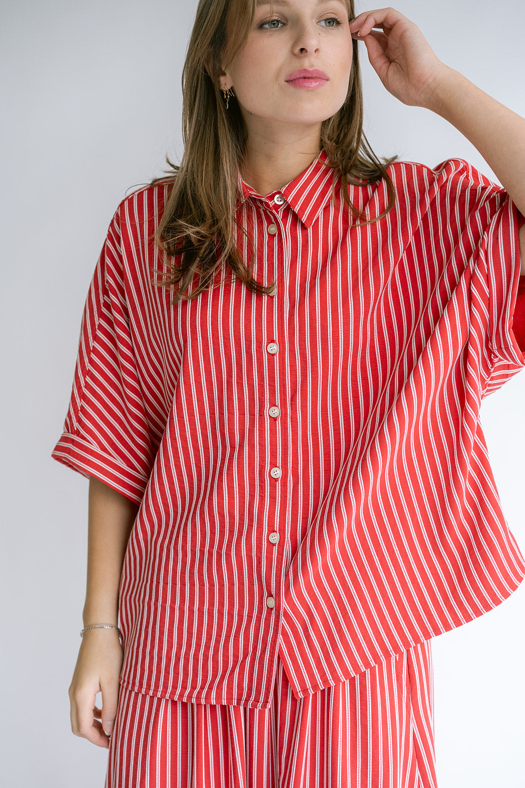 Morris Blouse Red Stripe