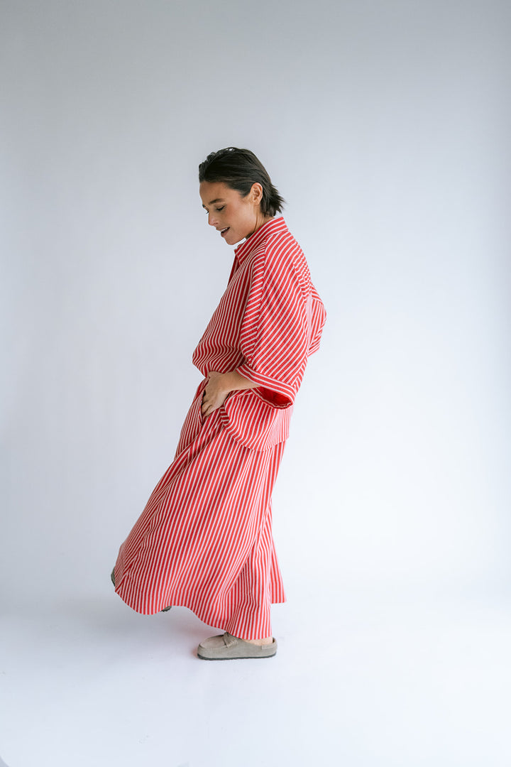 Morris Blouse Red Stripe