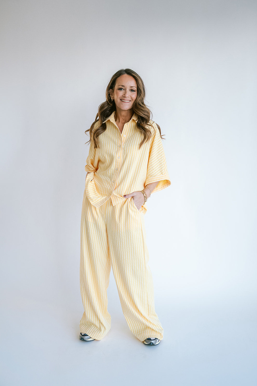 Morris Blouse Yellow White Stripe