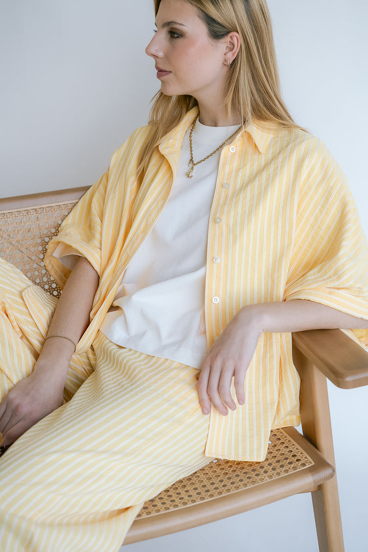 Morris Blouse Yellow White Stripe