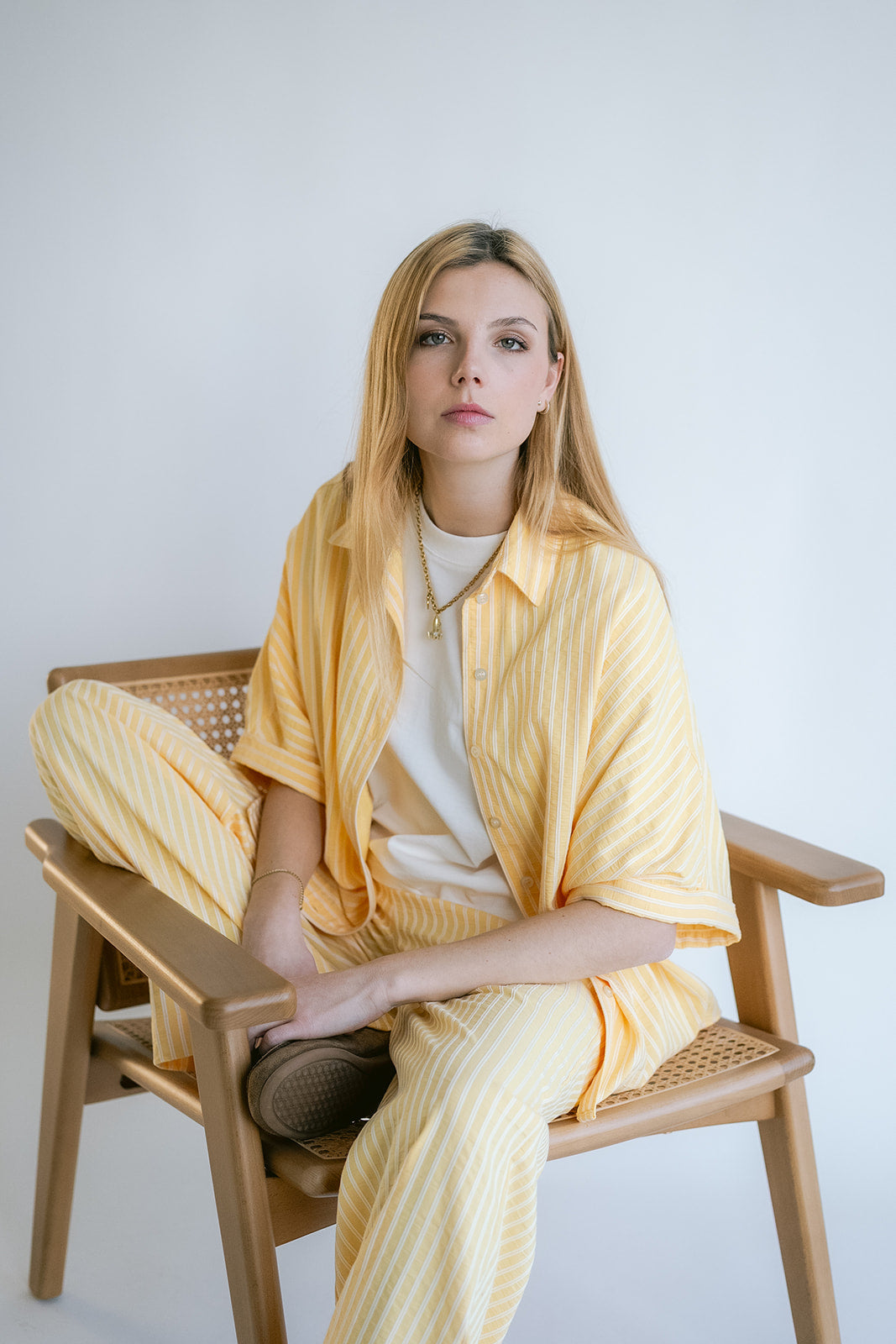 Morris Blouse Yellow White Stripe