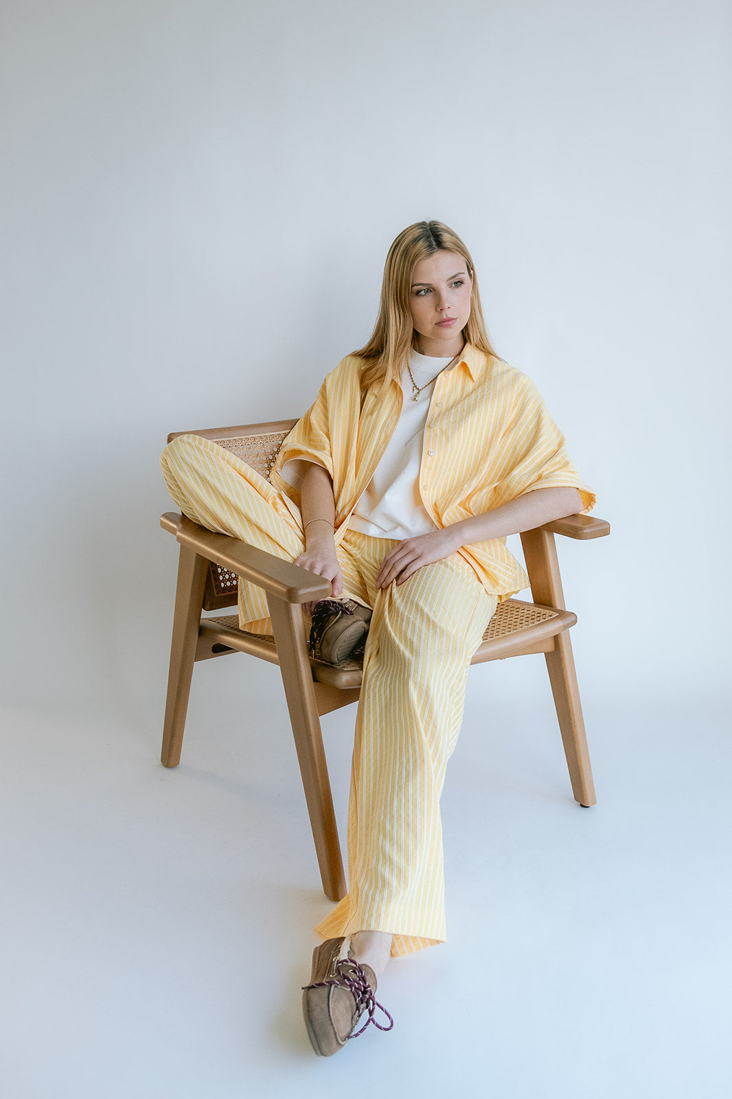 Morris Blouse Yellow White Stripe