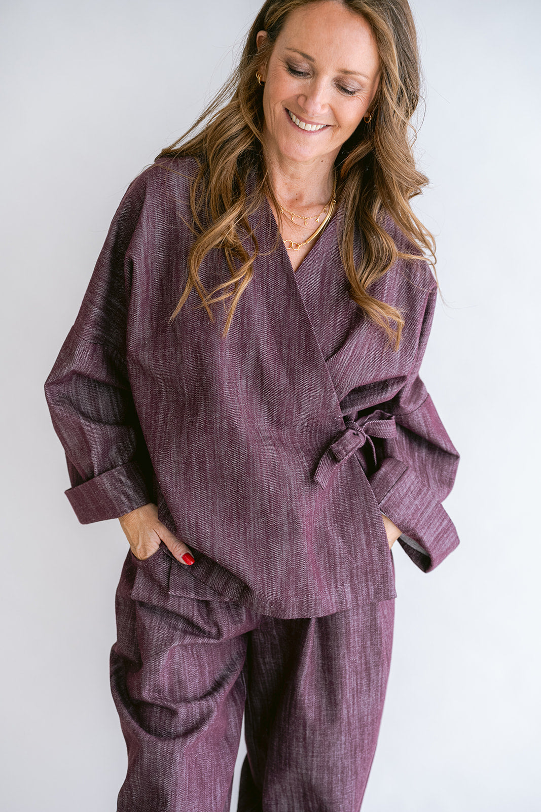 Nellie Kimono Jeans Bordeaux