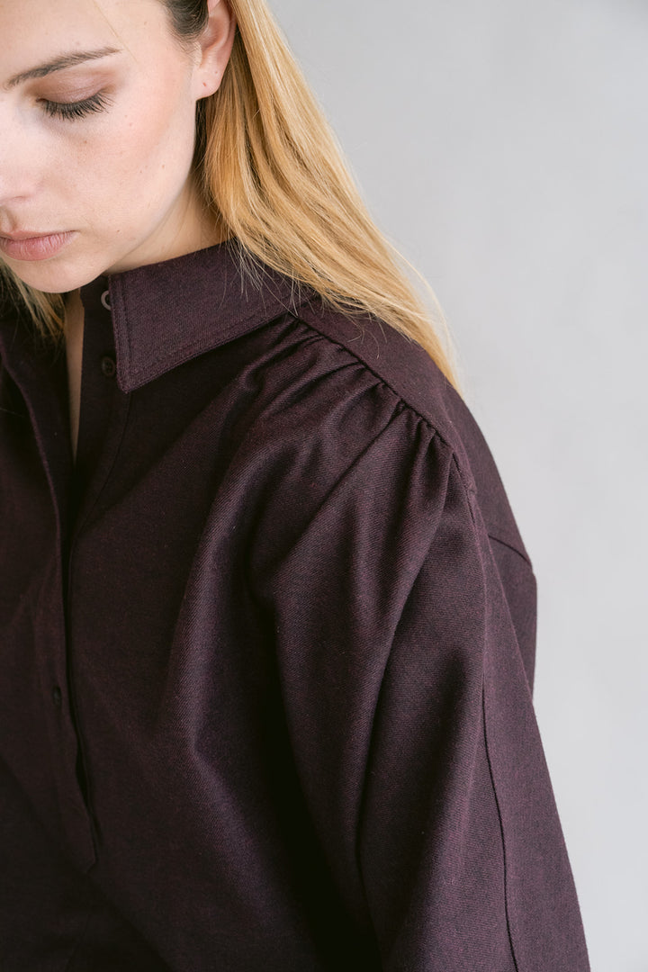 New Maya Blouse Solid Bordeaux
