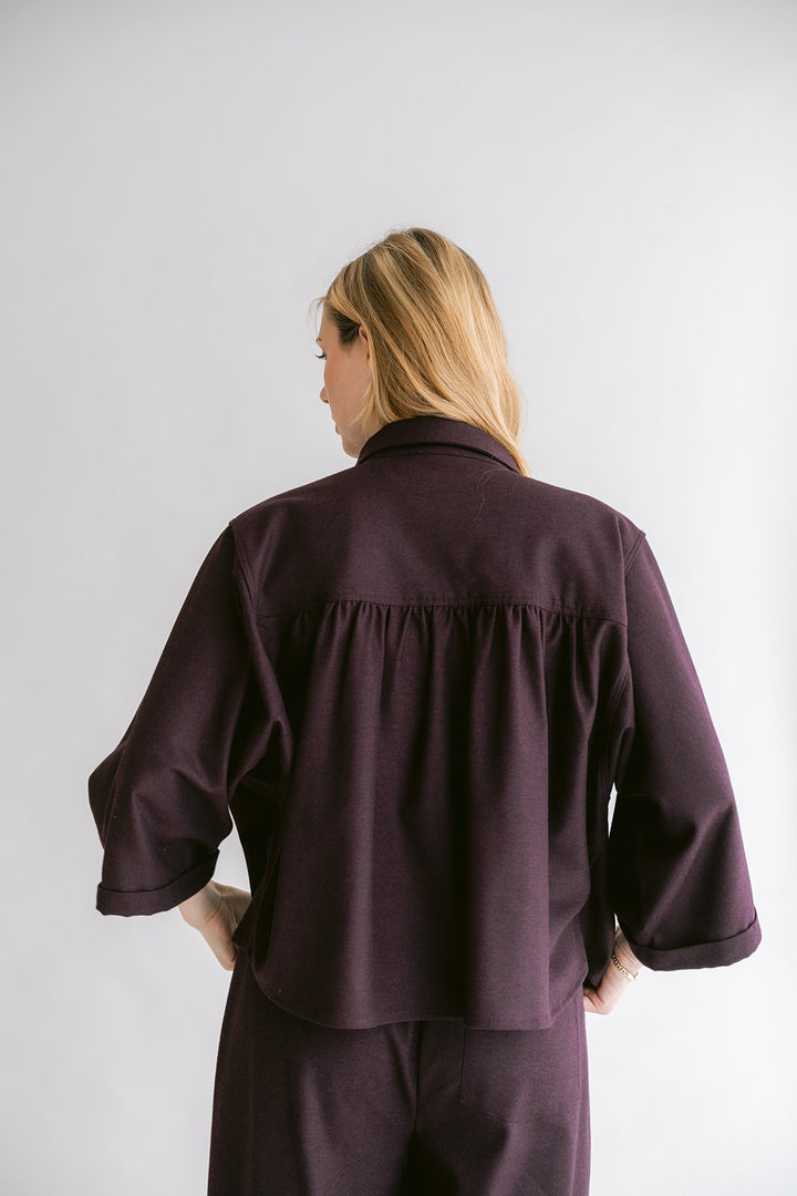 New Maya Blouse Solid Bordeaux