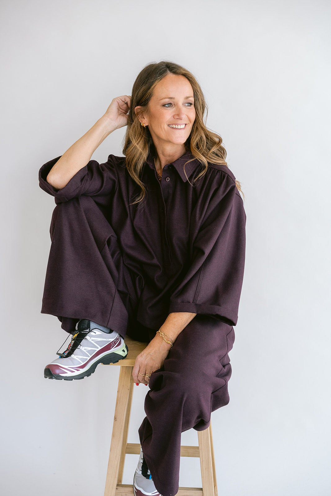 New Maya Blouse Solid Bordeaux