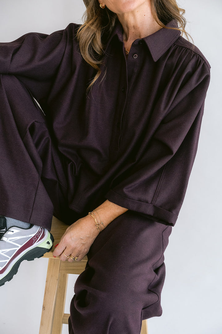 New Maya Blouse Solid Bordeaux