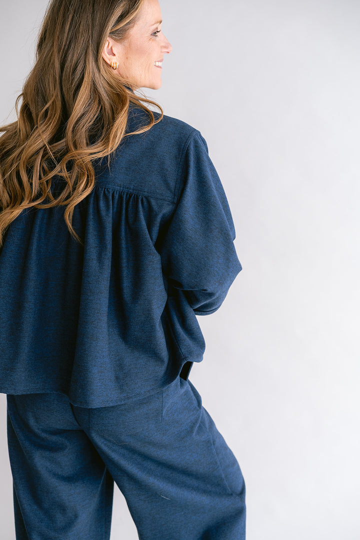New Maya Blouse Solid Navy
