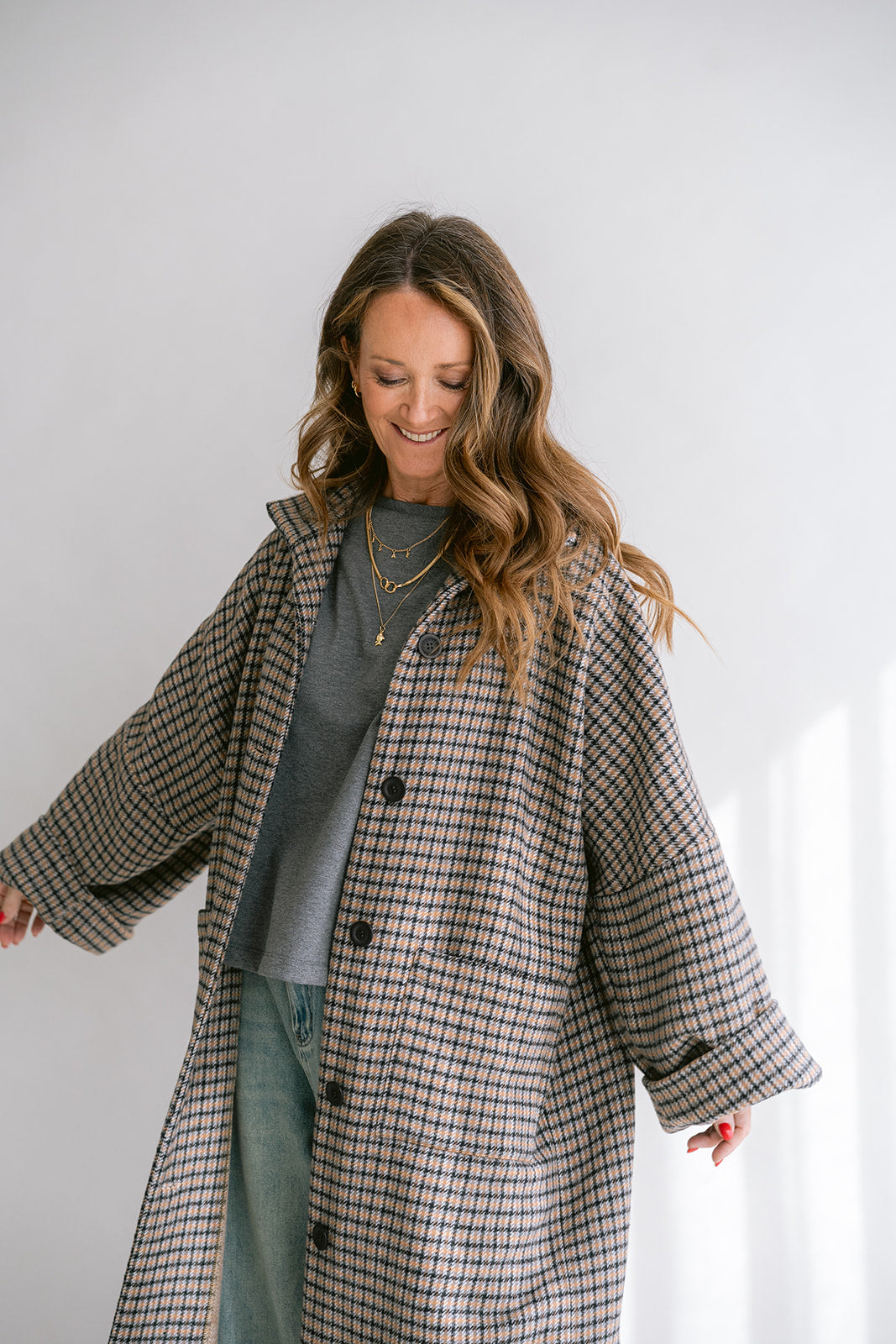 Noor Jacket Long Check
