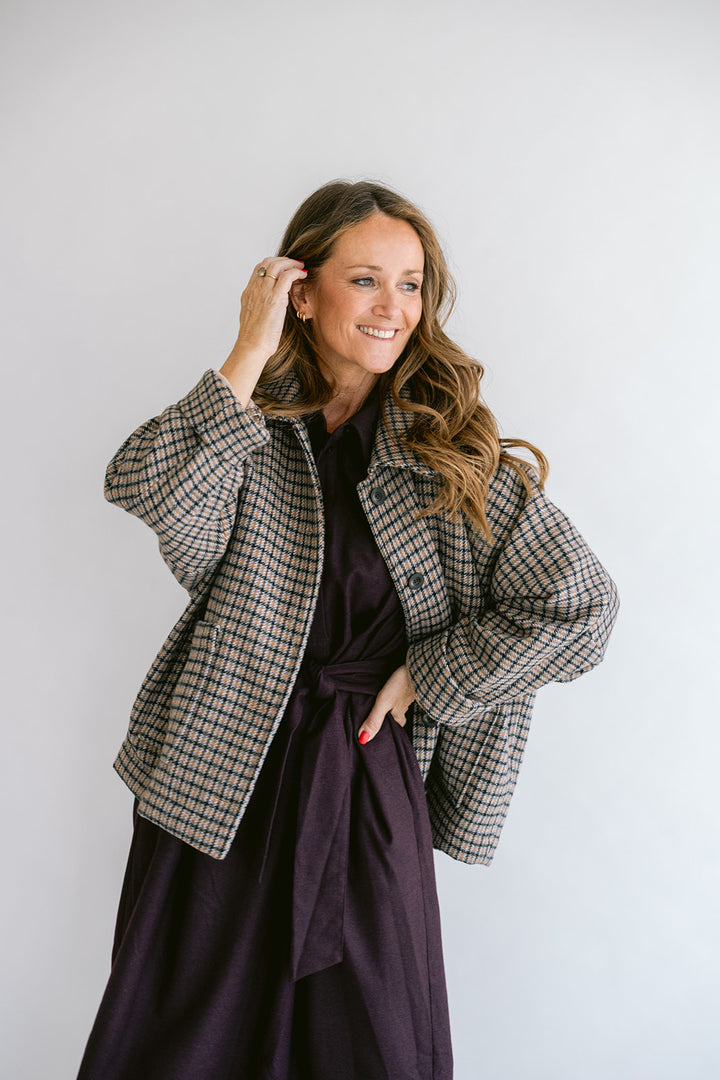 Noor Jacket Short Check